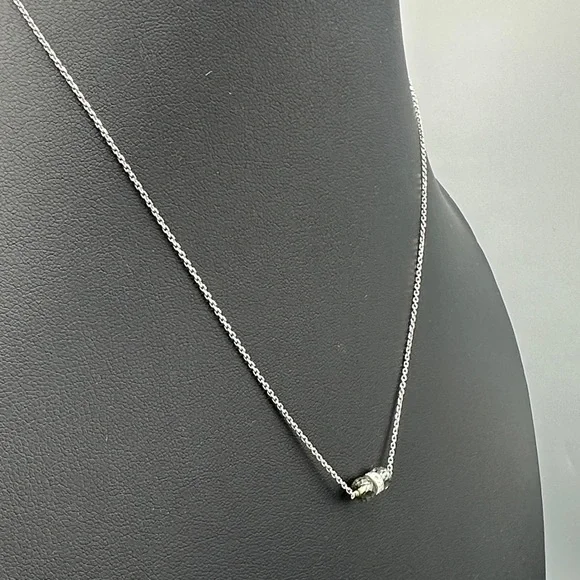 14k Gold Necklace with Beaded Accents and Diamonds - Picture 3 of 5